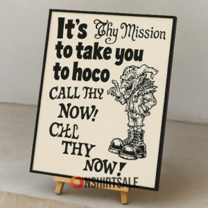 Funny HOCO Proposal Poster Canvas Gothic Font Hand Drawn Goblin Art for Homecoming Invite Sign 1