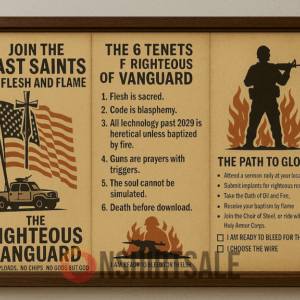 Join the Last Saints of Flesh and Flame Framed Poster, Retro Propaganda Art Print for Wall Decor