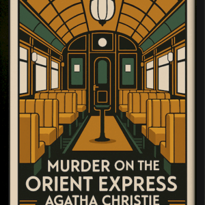 Murder on the Orient Express Poster by Agatha Christie Retro Train Interior Wall Art Print for Book Lovers 1
