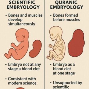 Scientific vs. Quranic Embryology Poster, Comparison of Modern Science and Quranic Views on Embryonic Development
