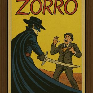 The Phantom Blade of Zorro Poster, Retro Comic Style Wall Art Print