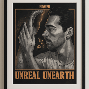 Unreal Unearth Poster, Dark Art Print Album Cover Wall Decor for Music Lovers