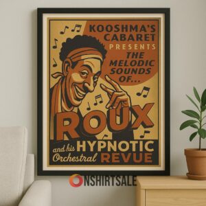 Vintage Jazz Cabaret Poster, Roux Hypnotic Orchestral Revue Wall Art