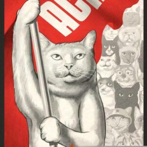 ACAB All Cats Are Beautiful Poster, Funny Cat Revolution Wall Art, Political Parody Gift for Cat Lovers