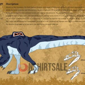 Alloscuba Cyanoprinceps Poster, Guide to the Prehistoric Aquatic Predator, Descendant of Allosaurus