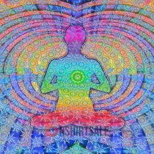 Chakra Meditation Poster, Vibrant Rainbow Lotus Yoga Wall Art for Spiritual Healing and Mindfulness Decor