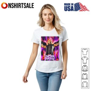 Damian Priest WWE T Shirt Vintage Style Pro Wrestling Fan Tee with Scream Graphic 2