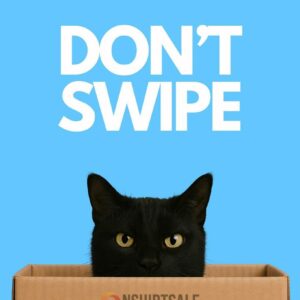 Don’t Swipe Black Cat in Box Poster, Funny Cat Wall Art for Pet Lovers