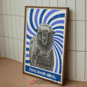 Ewe Look Nice Sheep Poster, Fun and Quirky Animal Art Print with Retro Design