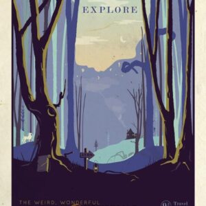 Forbidden Forest Travel Poster, Explore the Weird, Wonderful, And Dangerous World of Centaurs, Hippogriffs, and Unicorns