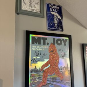 Framed Mt. Joy Concert Poster, Signed Chicago Salt Shed Holographic Print with Morton Salt and Setlist Wall Art
