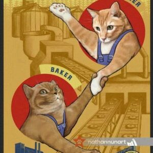 International Brotherhood of Biscuitmakers Cat Poster, Vintage-Style Union Parody Wall Art