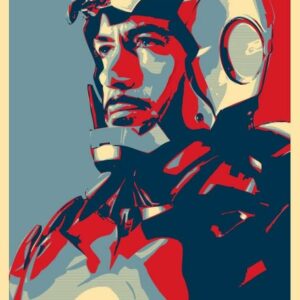 Iron Man Poster, Vintage Pop Art Style Tony Stark Iron Man Artwork