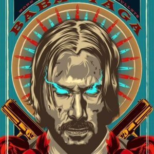 John Wick Baba Yaga Poster, Iconic Artwork with Guns, Bullets, and Neon Lights