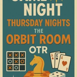 Retro Game Night Poster, Thursday Board Game Event Print at The Orbit Room OTR