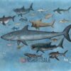 Shark Species Identification Poster, Guide to 100+ Types of Sharks
