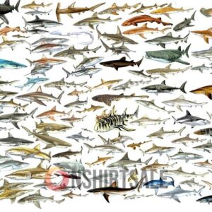 Shark Species Identification Poster, Guide to 100+ Types of Sharks