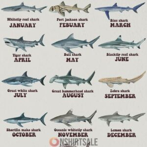 Shark Zodiac Poster, Which Shark Are You Monthly Shark Guide