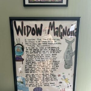 Widow of Magnolia Lyric Poster, Nautical Love Song Wall Art – Handwritten Whale Ocean Poem Print