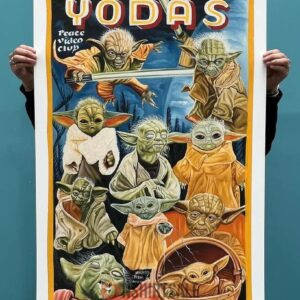 Yoda Art Poster, Hand Painted Tribute to Star Wars Yoda &Grogu Characters