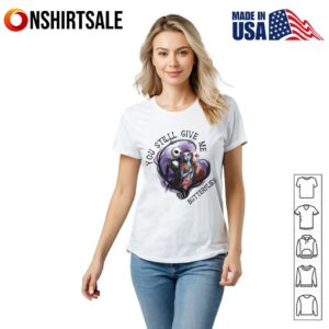 You Still Give Me Butterflies T Shirt Gothic Skeleton Couple T Shirt Romantic Spooky Love Art Tee for Halloween Fans 2